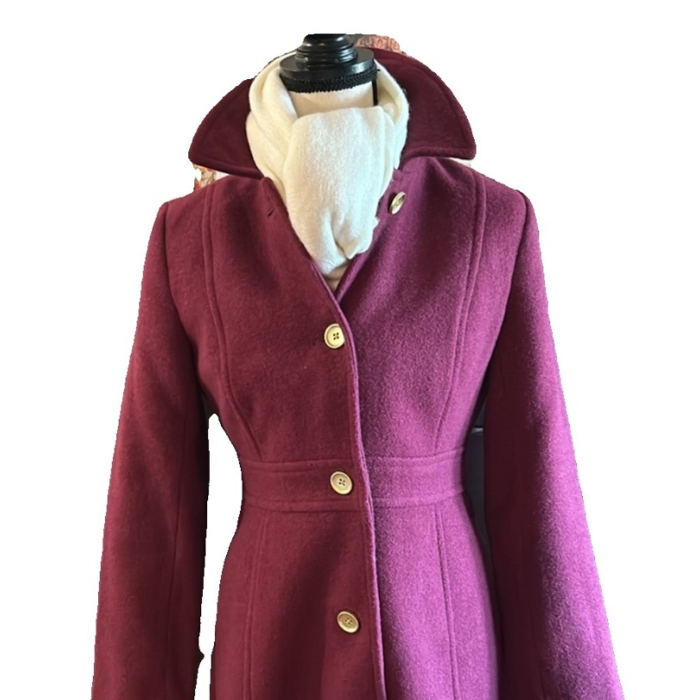 🔥NWT J.Crew wool coat burgandy size 2 size sm